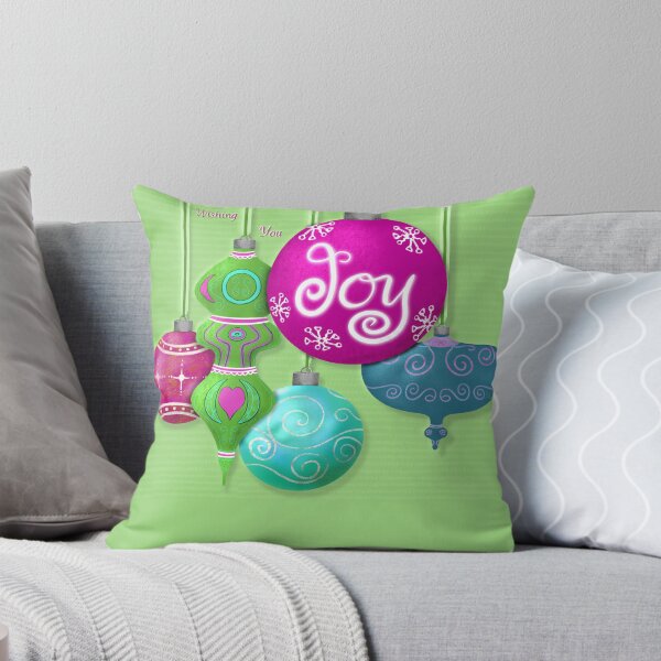 Item preview, Wishing You Joy Brightly Colored Ornaments Greeting Card Bright Green designed and sold by Sheri42.