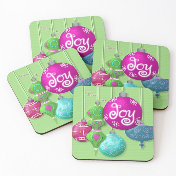 Item preview, Wishing You Joy Brightly Colored Ornaments Greeting Card Bright Green designed and sold by Sheri42.