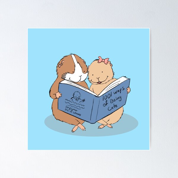 Item preview, Two guinea pigs reading  designed and sold by mondesign26.