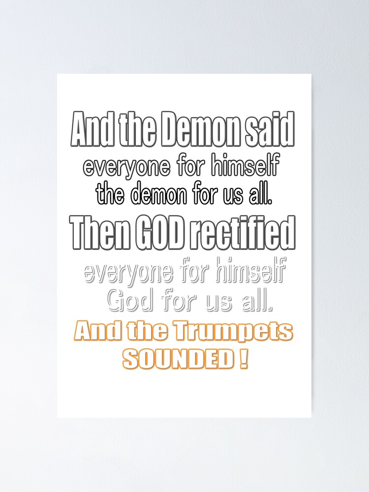 " Humor Fun "And the demon said Everyone for himself the Demon