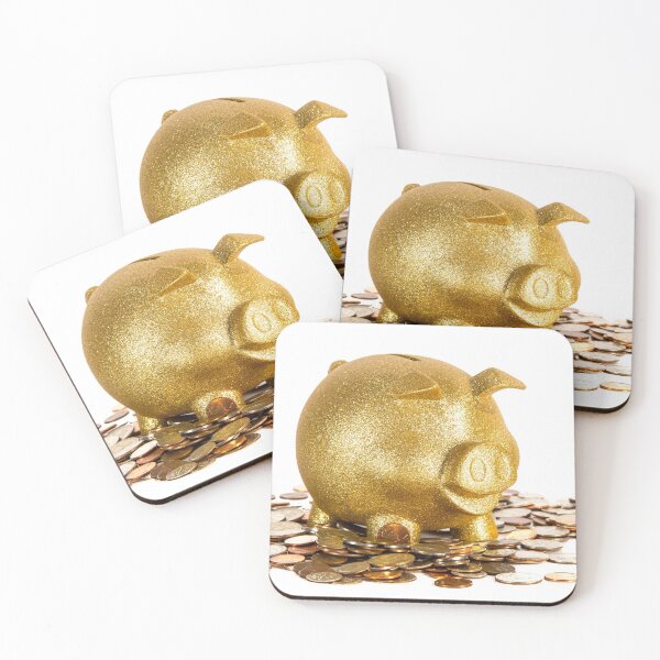 Item preview, Gold Piggy Bank and Change designed and sold by srgreen.