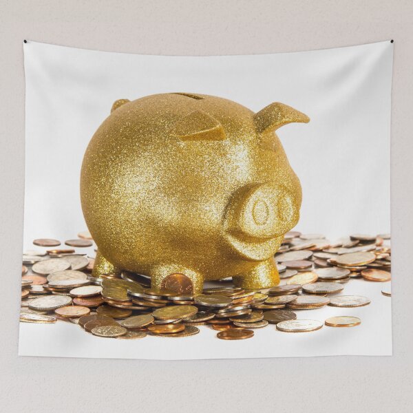 Item preview, Gold Piggy Bank and Change designed and sold by srgreen.