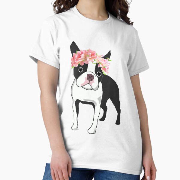 Item preview, Boston Terrier and Flowers designed and sold by bonheurdada.