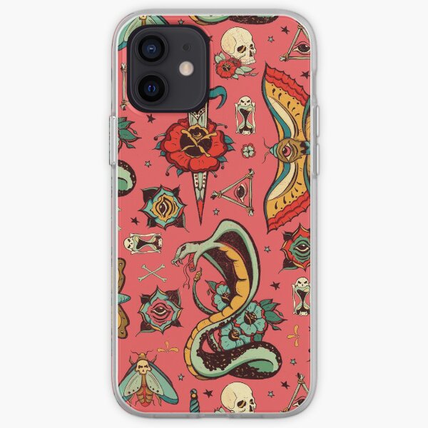 Pink Flash Tattoo Pattern iPhone Soft Case