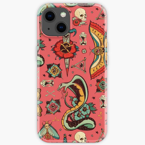 Pink Flash Tattoo Pattern iPhone Soft Case