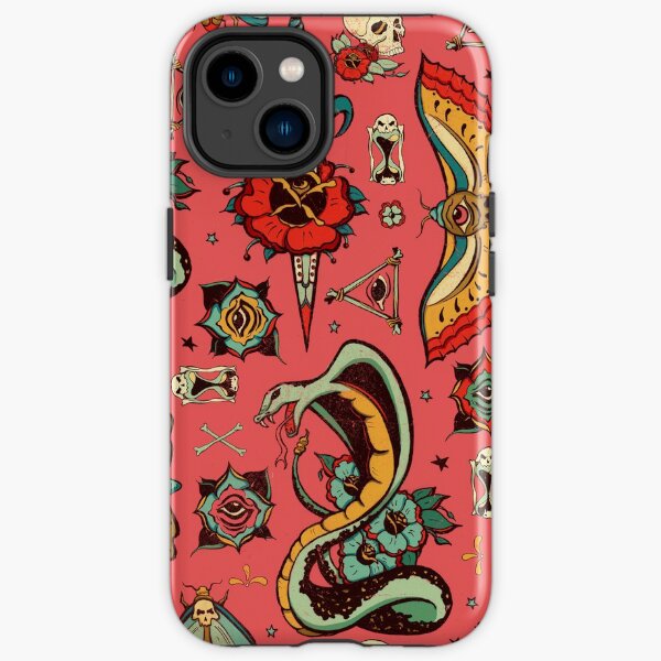 Pink Flash Tattoo Pattern iPhone Tough Case