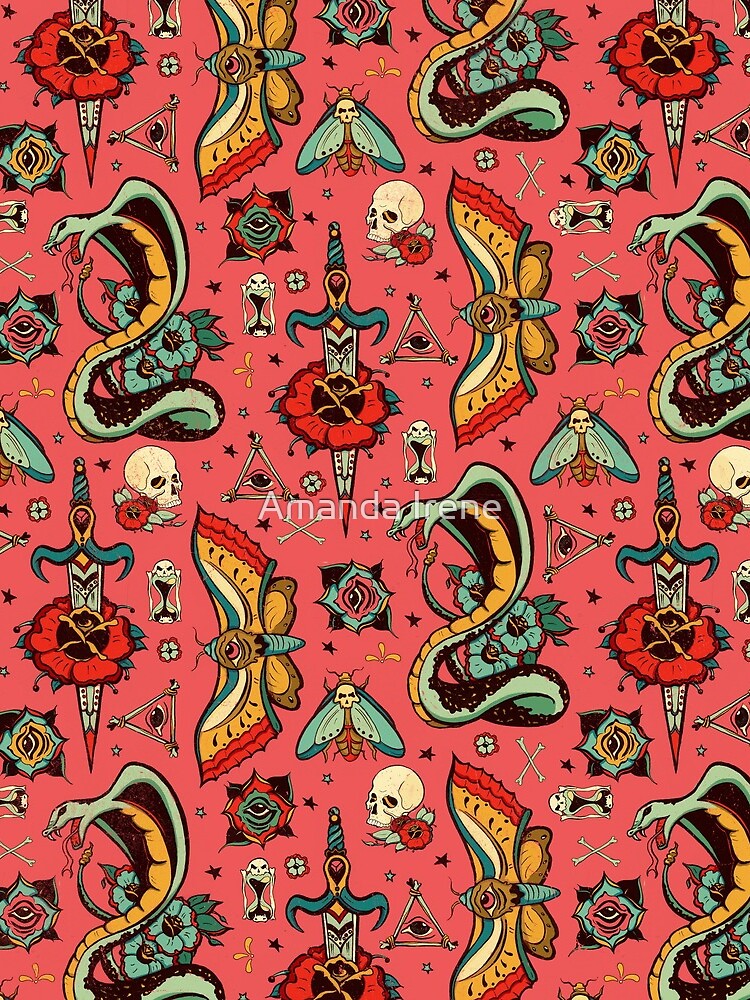 Pink Flash Tattoo Pattern by IrenesGoodies