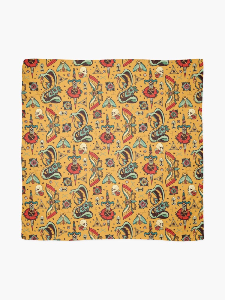 Alternate view of Yellow Splash Tattoo Pattern Scarf