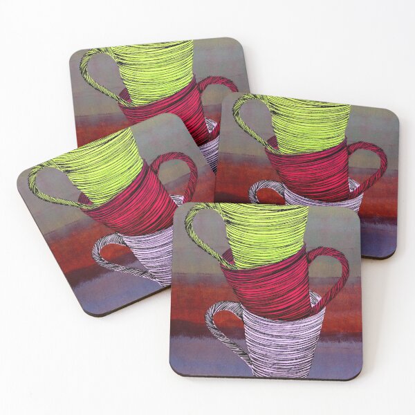 Item preview, Teacups Stacked By ArtGuru 9362 - Acrylic On Paper designed and sold by Art Guru.