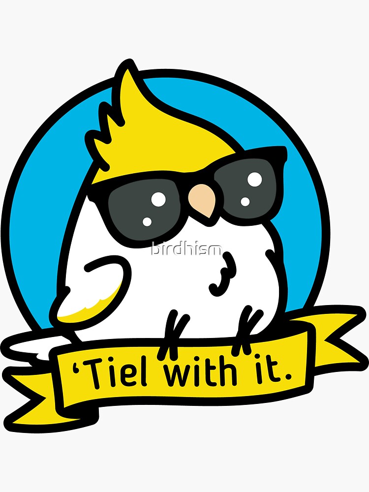 Thumbnail 3 of 3, Sticker, Tiel with it - Cockatiel Shirt designed and sold by birdhism.