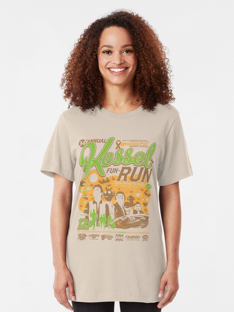 Alternate view of Kessel Fun-Run (12-Parsec Race to Cure Wookiee-Pox) Slim Fit T-Shirt
