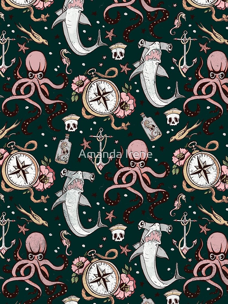 Dark Sea Creature Pattern by IrenesGoodies