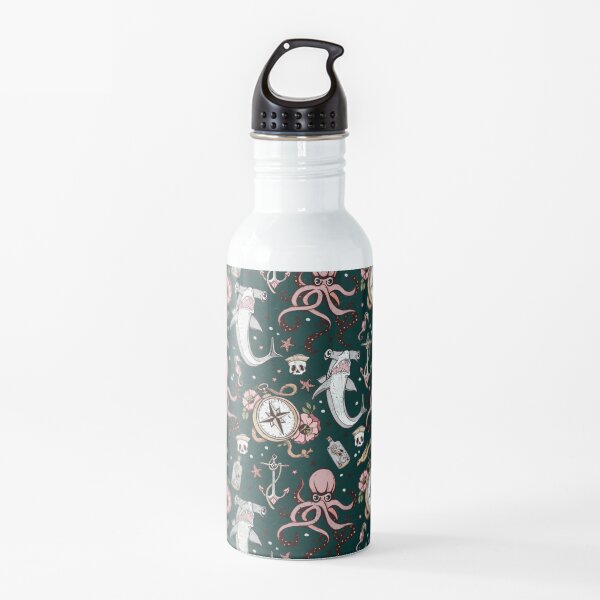 Dark Sea Creature Pattern Water Bottle