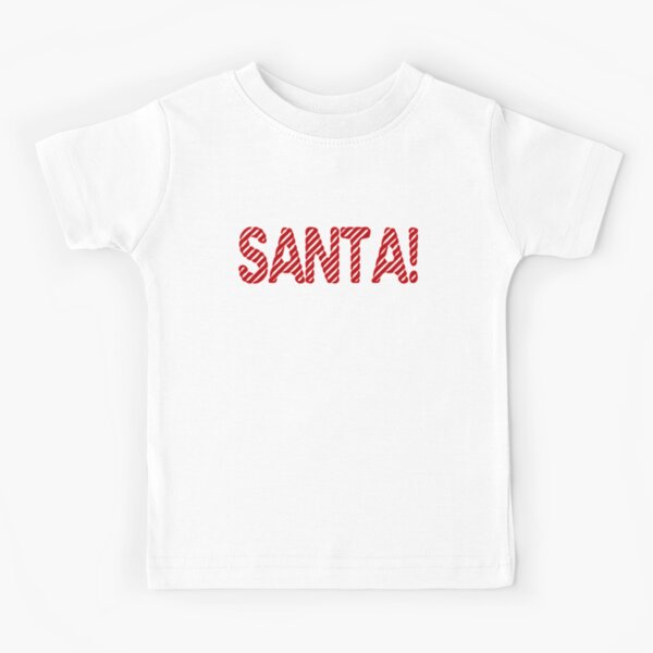 Santa Red Christmas Candy Cane Text Kids T Shirt By Jpdraws Redbubble - coloring cool coloring candy canes roblox christmas