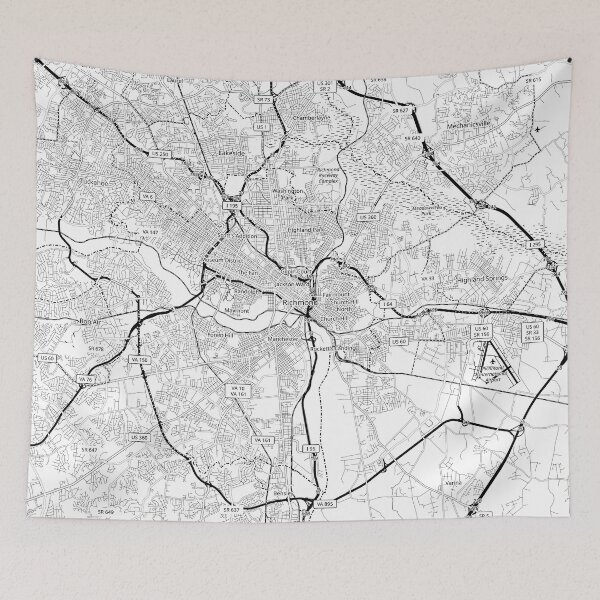 Item preview, Map of Richmond, Virginia - Line Art with Transparency designed and sold by L.  E. Woodson.