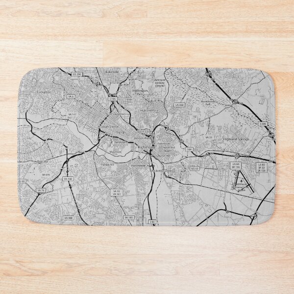 Item preview, Map of Richmond, Virginia - Line Art with Transparency designed and sold by L.  E. Woodson.