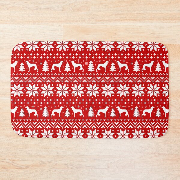Item preview, Saluki Dog Silhouettes Red and White Christmas Holiday Pattern designed and sold by Jenn Inashvili.