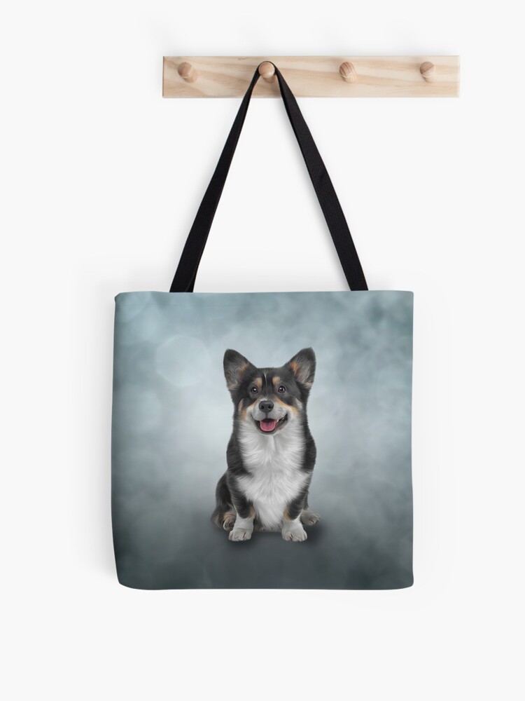 Sac fourre-tout for Sale avec l'œuvre « Dessin Chien Welsh Corgi