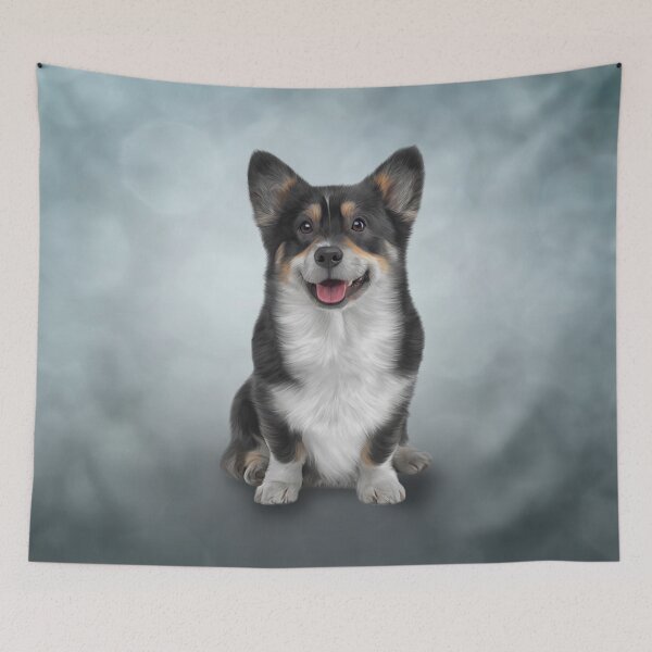 Item preview, Drawing Dog Welsh Corgi black designed and sold by bonidog.