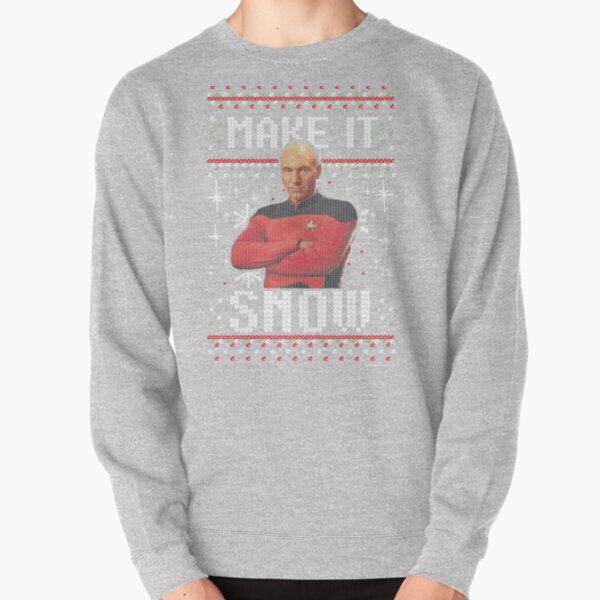 Star Trek Next Picard Make It Snow Ugly Sweater Christmas Pullover Sweatshirt