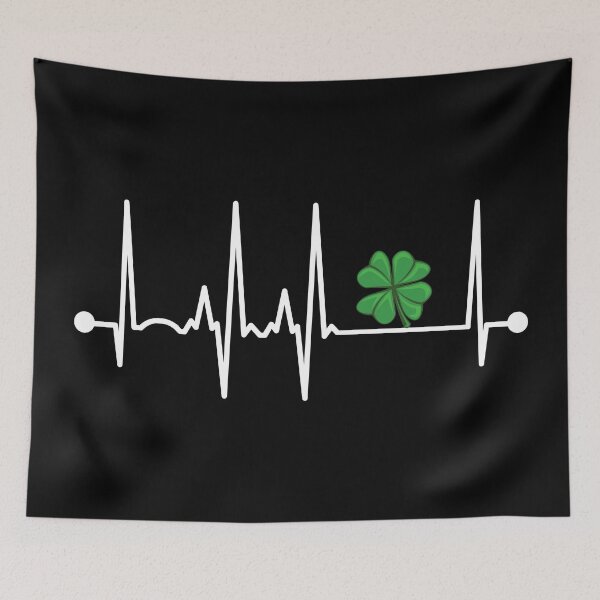 Item preview, 4 Leaf Clover Heartbeat designed and sold by teesaurus.