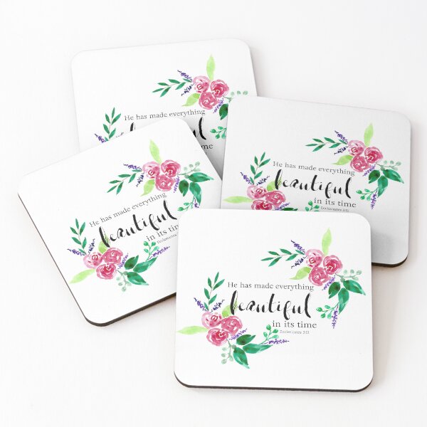 Item preview, Watercolor Flowers Bible Verse Quote Christian Lettering designed and sold by kristinedesigns.