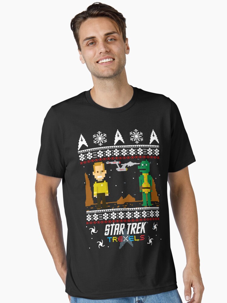 Star Trek Trexels Pixelated Captain Kirk Christmas Sweater Camiseta esencial
