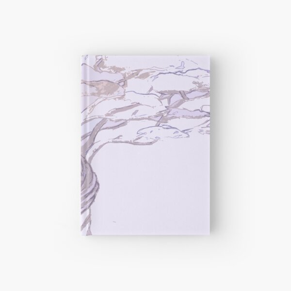Quiet Acacia Zen Tree , Earthy African Bonsai Peace Lavendar Purple Hardcover Journal
