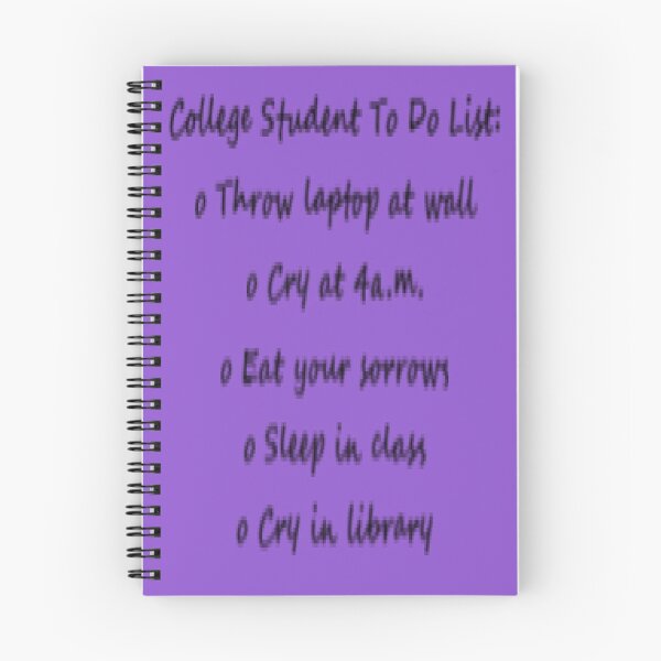 Item preview, College student to do list designed and sold by darkrose23.