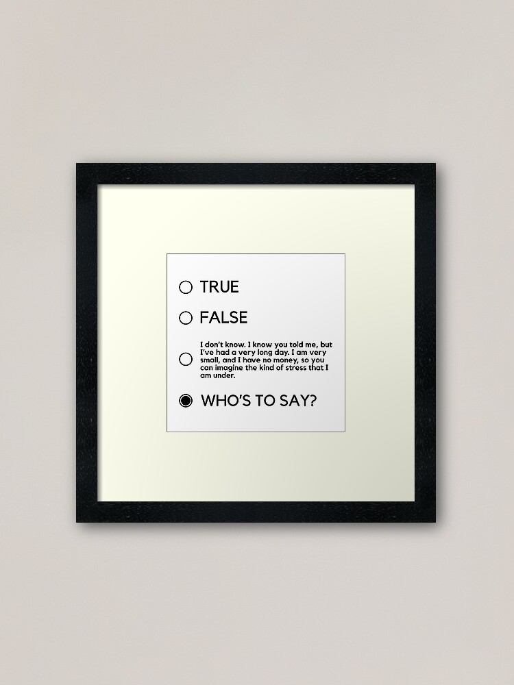 Alternate view of Who's To Say John Mulaney (Black Logo) Framed Art Print