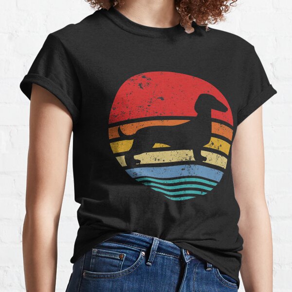 Dachshund Retro Sunset Dog Daschund Classic T-Shirt