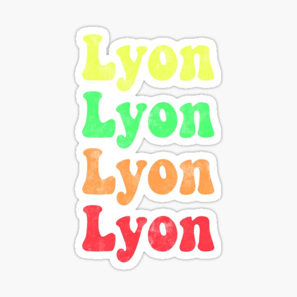 Lyon rétro - Rouge à jaune Sticker