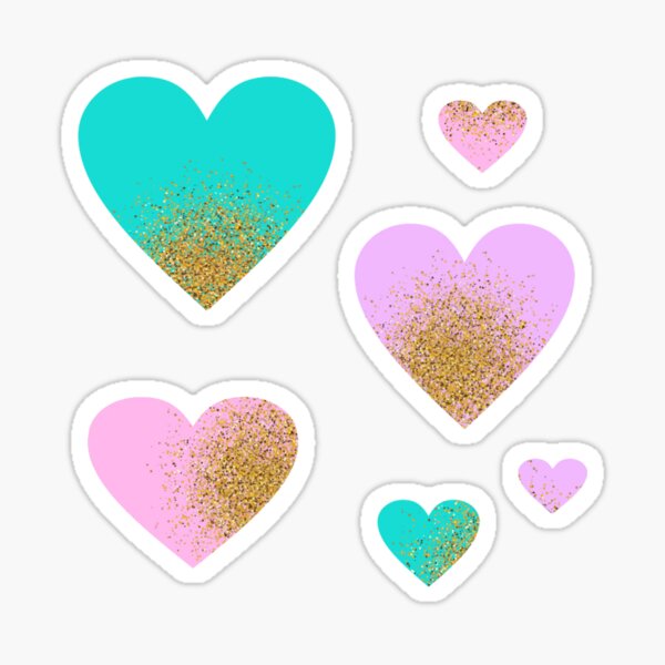 glitter hearts Sticker for Sale by chricket