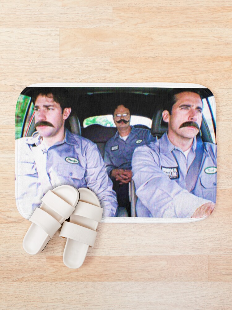 Alternate view of Jim, Dwight and Michael as Warehouse Workers Bath Mat