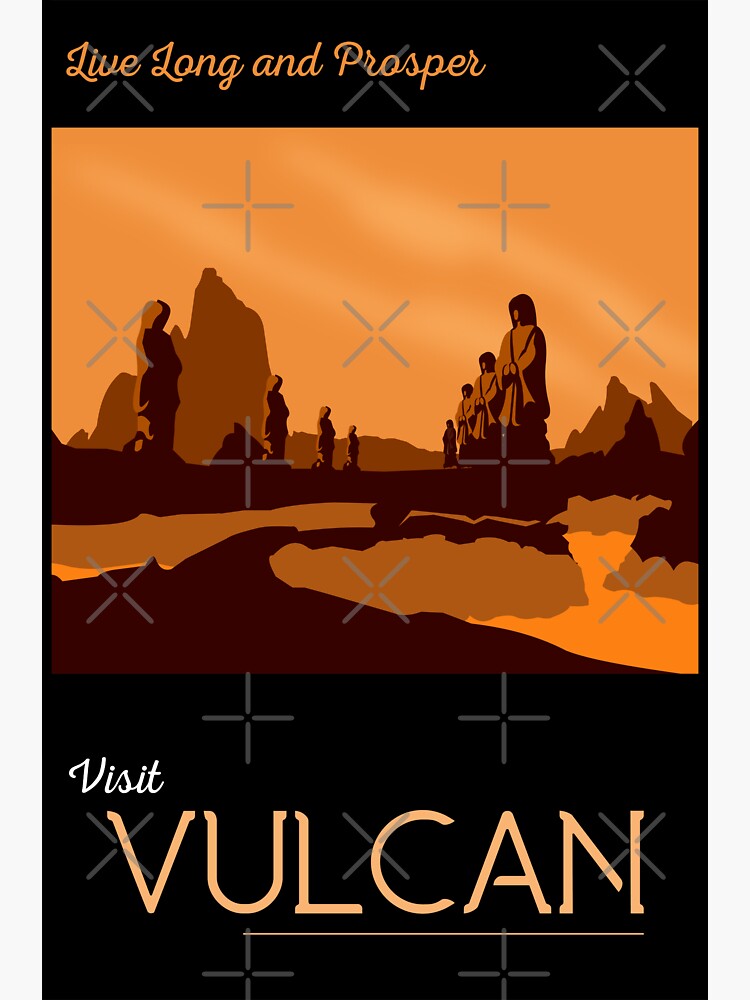 Thumbnail 3 of 3, Sticker, Vulcan Travel Poster designed and sold by doctorheadly.