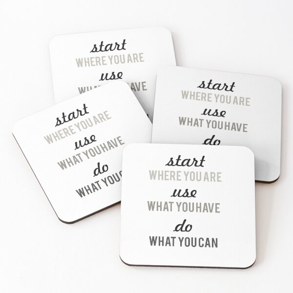 Item preview, Start where you are Motivational quote typography monochrome designed and sold by kristinedesigns.