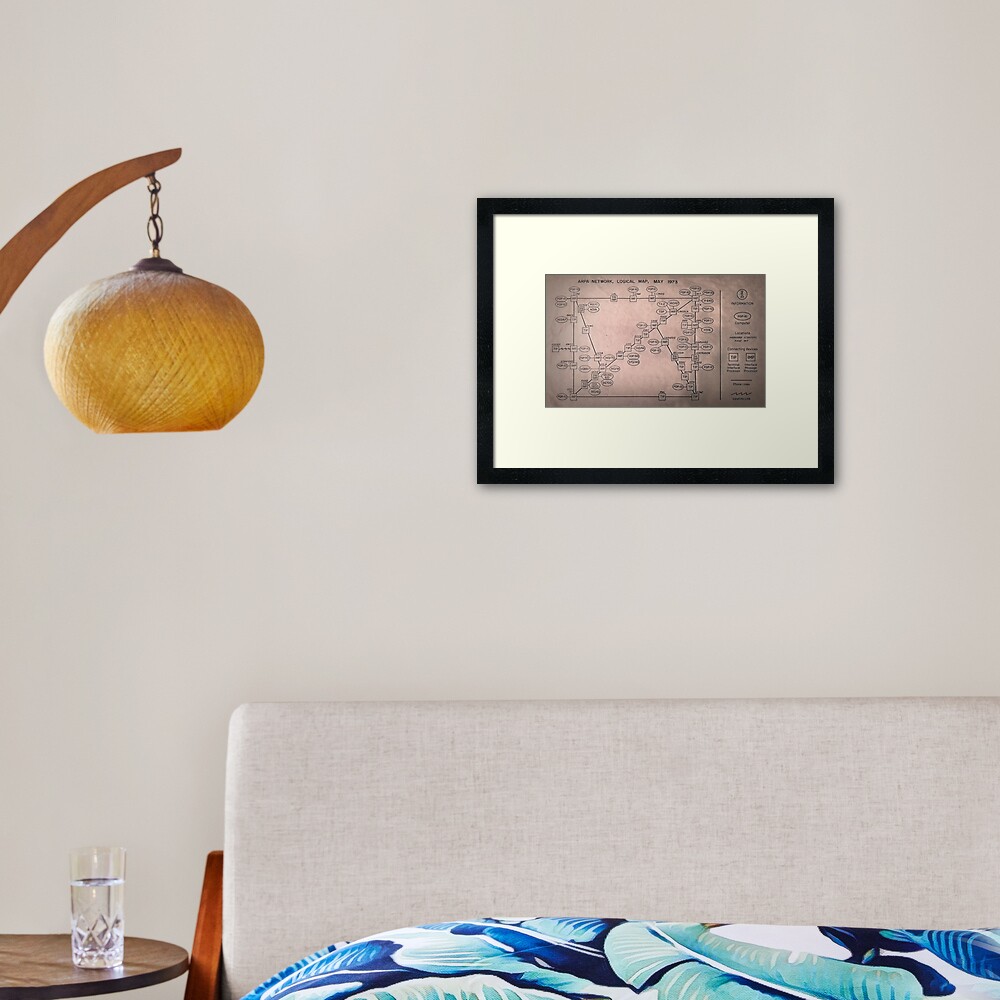 APRA NET 1973 Map of the Internet Framed Art Print