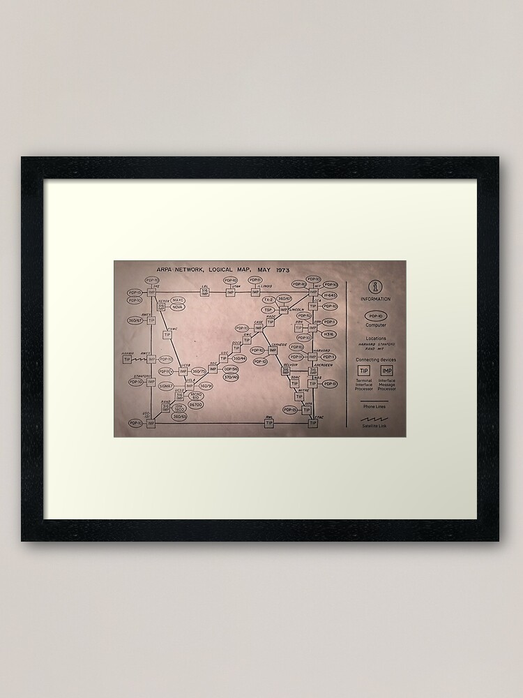 Alternate view of APRA NET 1973 Map of the Internet Framed Art Print