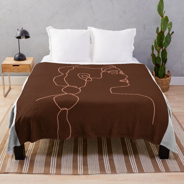 Item preview, Face 10 - Abstract Minimal Line Art Portrait Of A Girl - Single Stroke Portrait - Terracotta, Brown designed and sold by Studio Grafiikka.