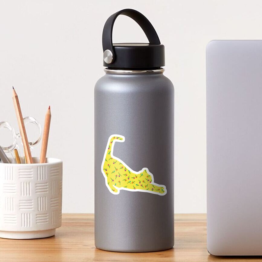 Yellow Floral Calico Cat Sticker