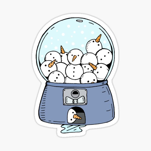 Snowman Gumball Machine Sticker