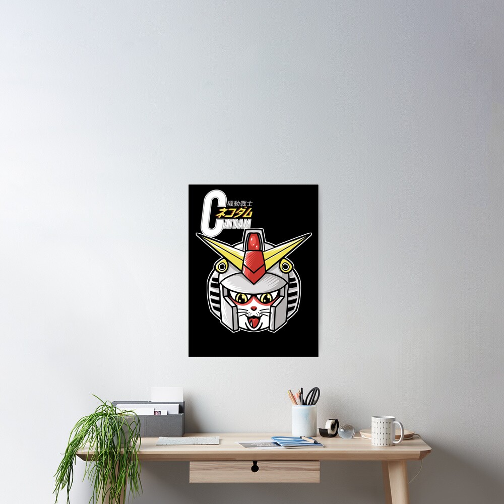 Catdam Gundam Rx 78 Poster By Coldink Redbubble