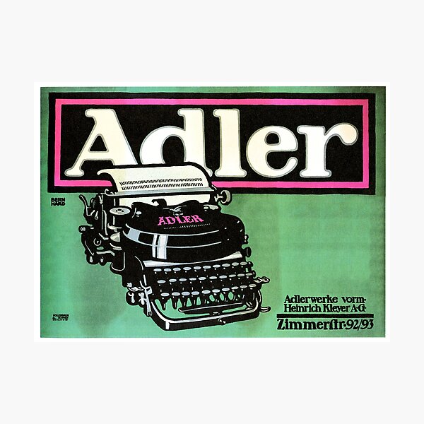 "ADLER TYPEWRITER Advertisement 1909 by Lucien Bernhard Vintage German