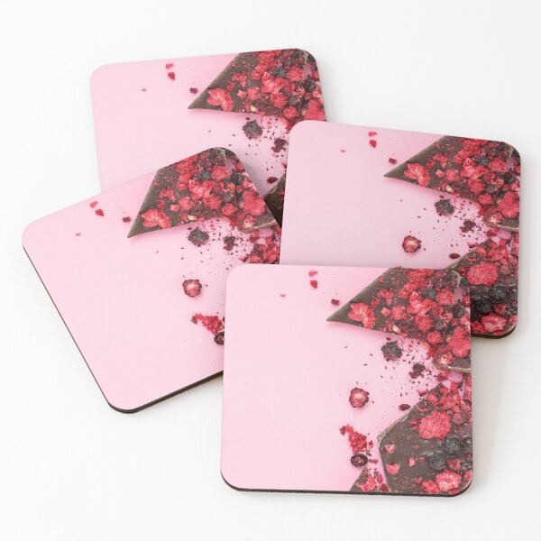 Item preview, Broken dark chocolate bar pieces with dried red berries  designed and sold by dariazu.