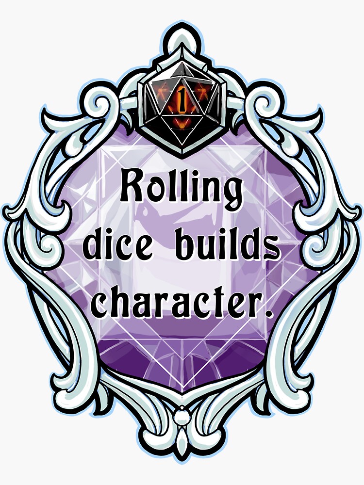 "Amulet Rolling Dice Builds Character" Sticker for Sale by robertbevan