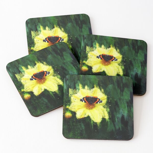 Item preview, Red Admiral Butterfly on Yellow Dahlia designed and sold by WesternExposure.