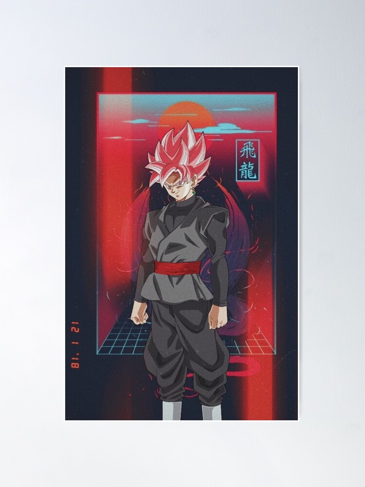 Dragon Ball Super Poster Goku Black SuperSJ Rose 12inx18in Free Shipping