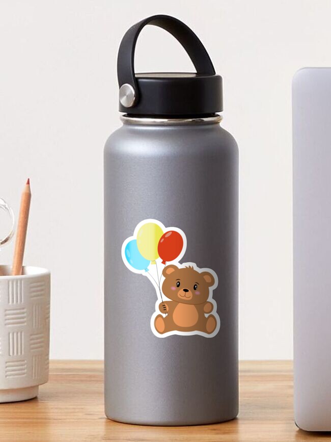 Teddy Bear Kids Water Bottle With Straw Bear Birthday Favors Gifts