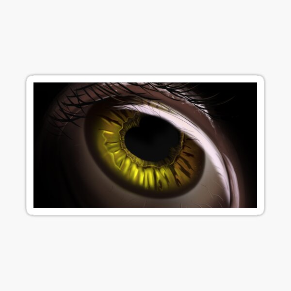 Green polycoria human eye closeup Sticker