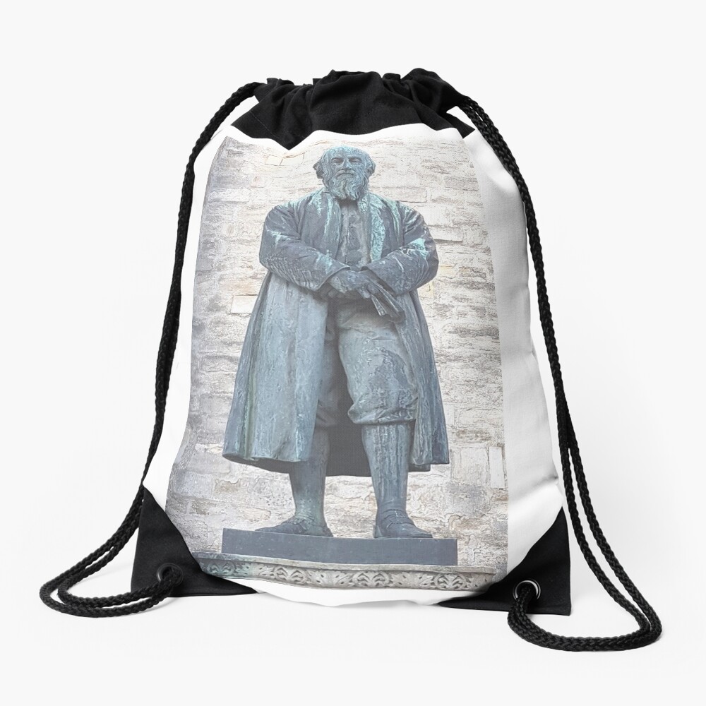 William Barnes - Poet - Statue in Dorchester Drawstring Bag